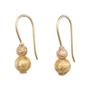 Antique Gold Bead Earrings