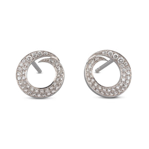 Diamond Swirl Stud Earrings