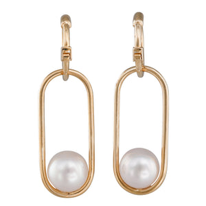 Akoya Pearl Paperclip Earrings