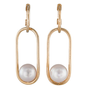 Akoya Pearl Paperclip Earrings