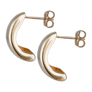 9ct Gold Curved Stud Earrings