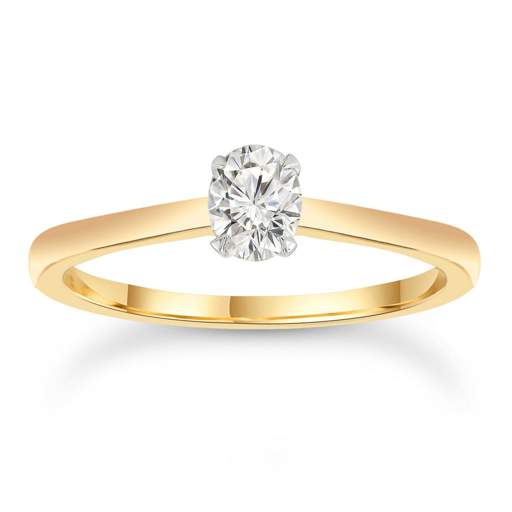 9ct Yellow Gold Oval Diamond Ring