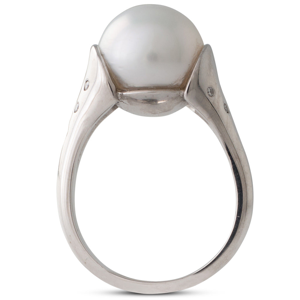 Silver pearl online ring for men