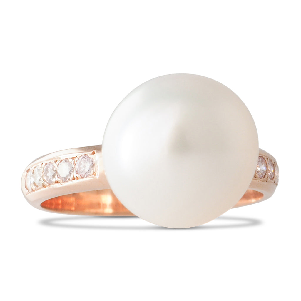 Pink pearl online rose gold ring