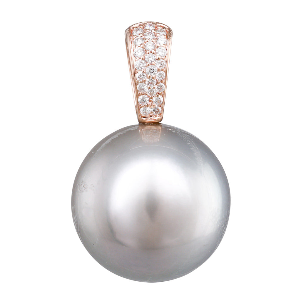 Tahitian Pearl & Diamond Pendant