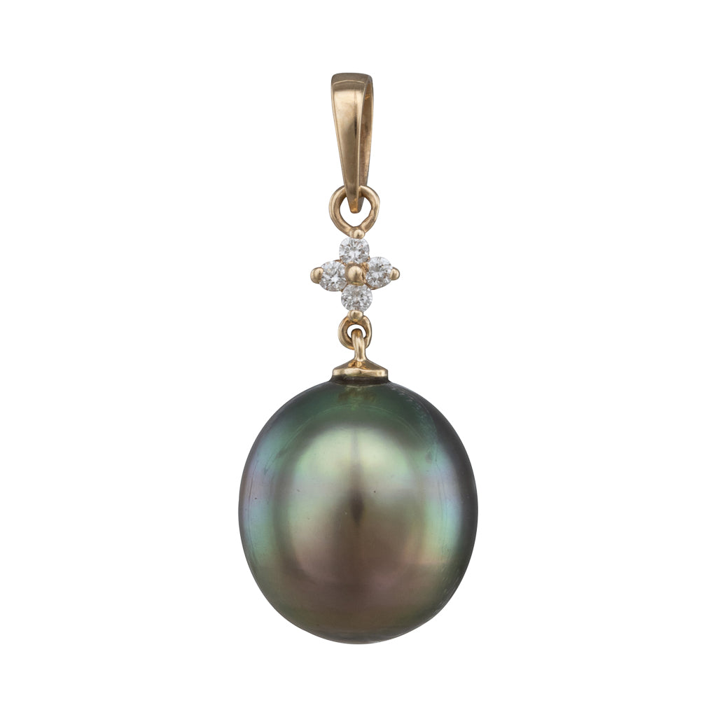 A Tahitian Pearl  & Diamond Pendant