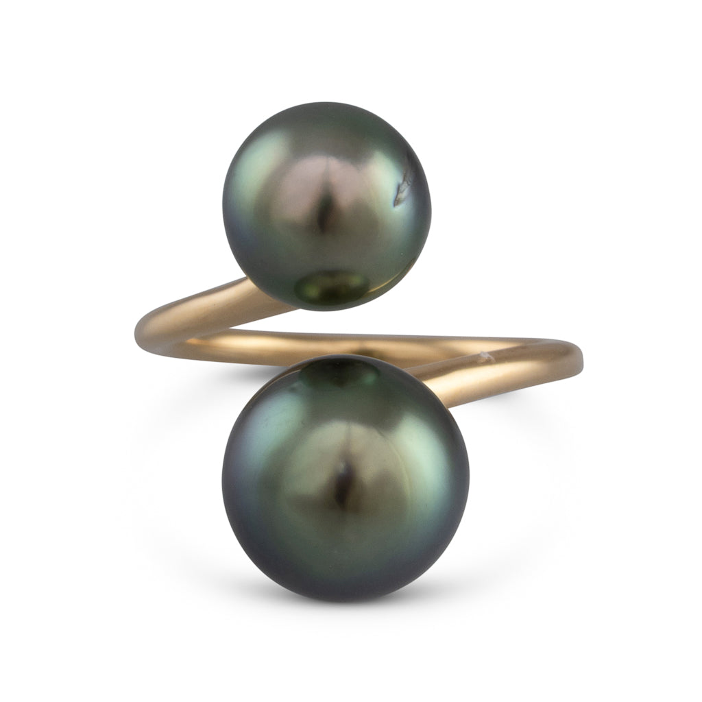 A Double Tahitian Pearl Ring