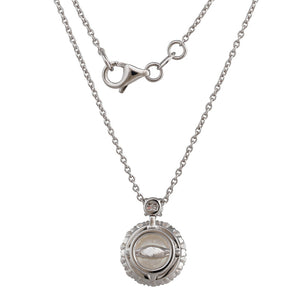 South Sea & Diamond Halo Pendant