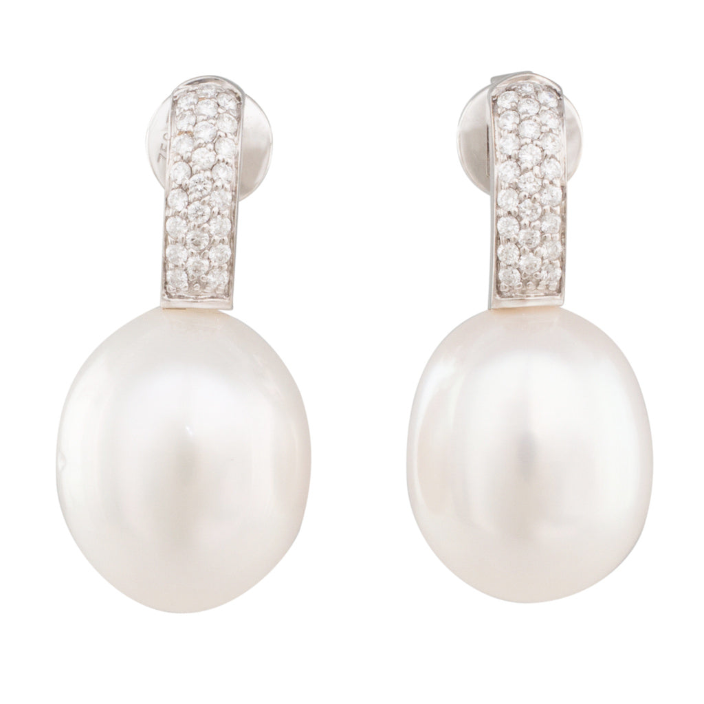 South Sea Pearl & Diamond Earrings