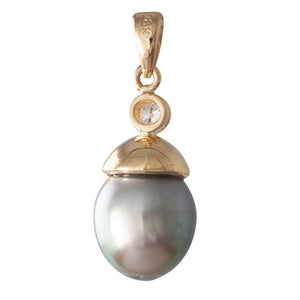 Tahitian Pearl and Diamond Pendant