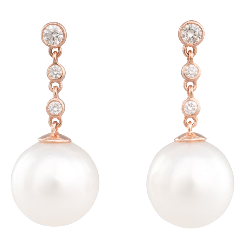 South Sea Pearl & Diamond Earrings