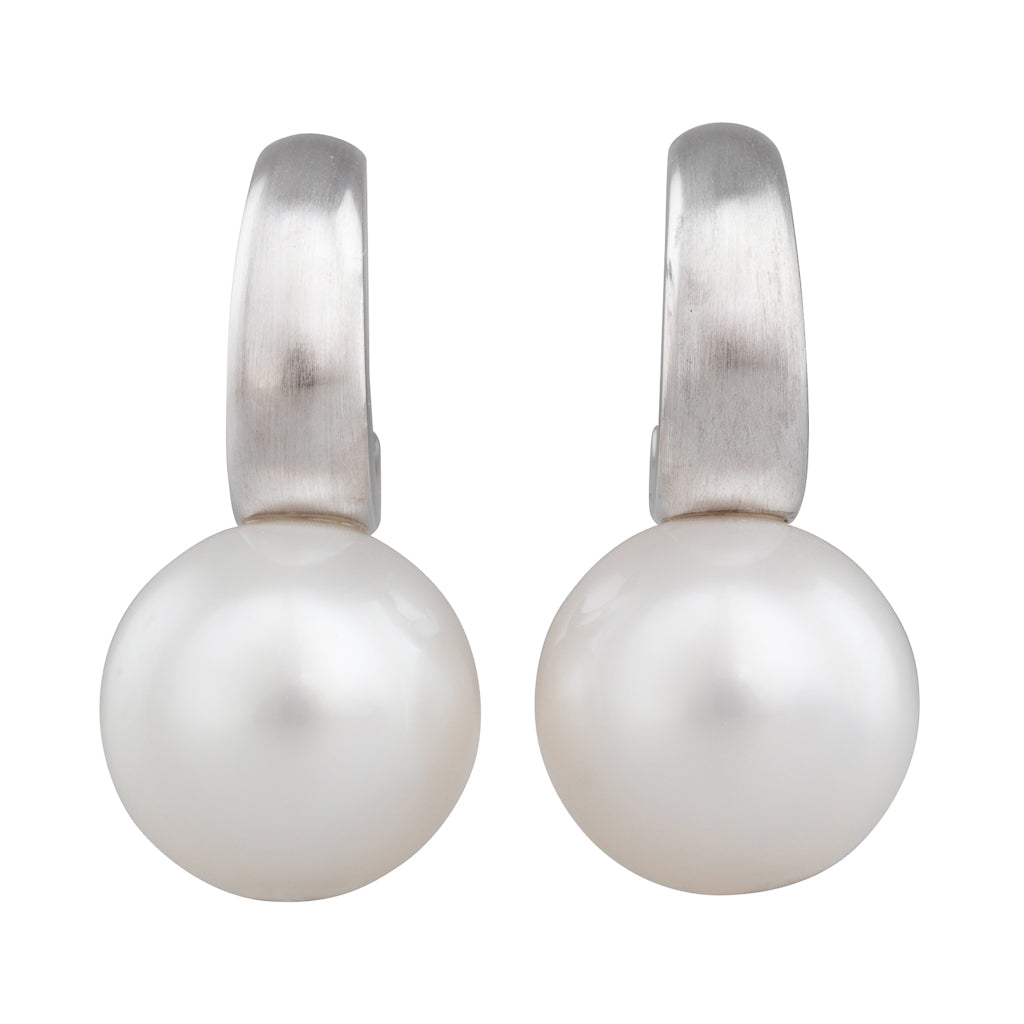 South Sea Pearl Half Hoop Earrings