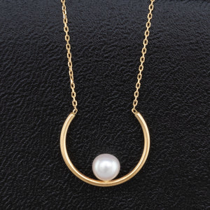 Freshwater Pearl Crescent Necklace