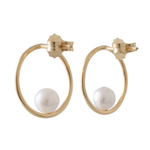 Freshwater Pearl Circle Earrings