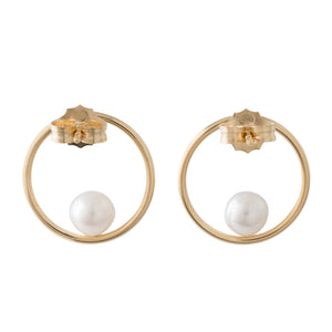 Freshwater Pearl Circle Earrings