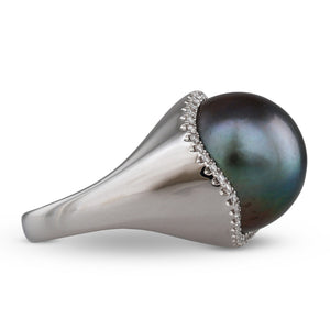 Tahitian Pearl & Diamond Ring