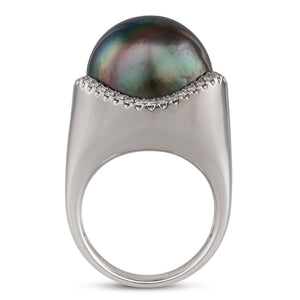 Tahitian Pearl & Diamond Ring