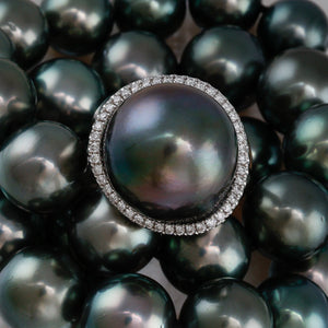 Tahitian Pearl & Diamond Ring