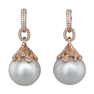 South Sea Pearl & Diamond Earrings