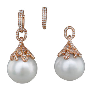 South Sea Pearl & Diamond Earrings