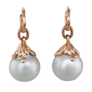 South Sea Pearl & Diamond Earrings