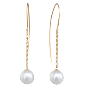 South Sea Pearl Long Chain Earrings