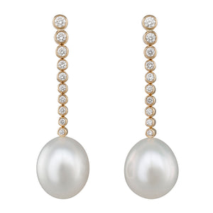 South Sea Pearl & Diamond Earrings