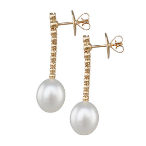 South Sea Pearl & Diamond Earrings