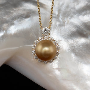 Gold South Sea & Diamond Pendant