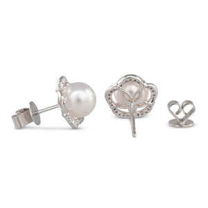 Akoya Pearl and Diamond Earrings