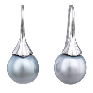 12mm Silver Tahitian Pearl Hooks