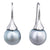 12mm Silver Tahitian Pearl Hooks