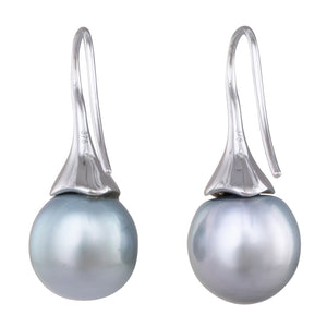 12mm Silver Tahitian Pearl Hooks