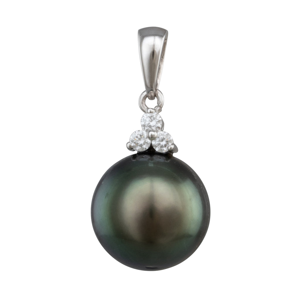 Tahitian Pearl & Diamond Pendant